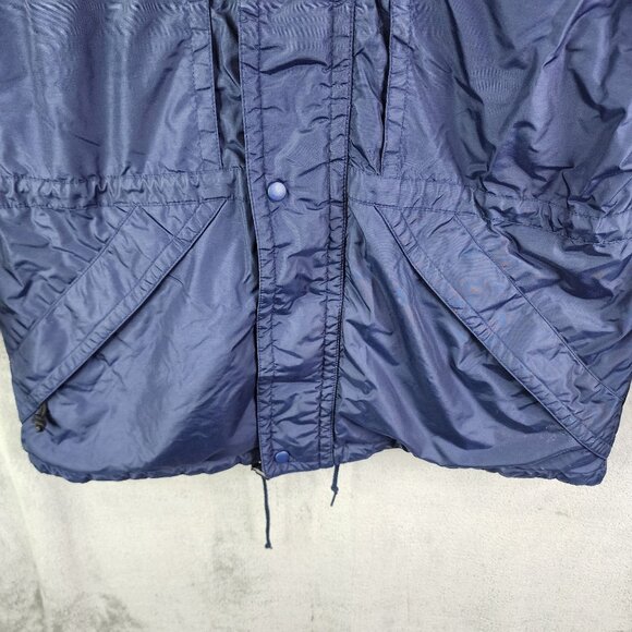 Mens Blue Mountain Tek Nylon Hooded Jacket Coat Drawstrings Full Zip Size XL - Picture 3 of 10